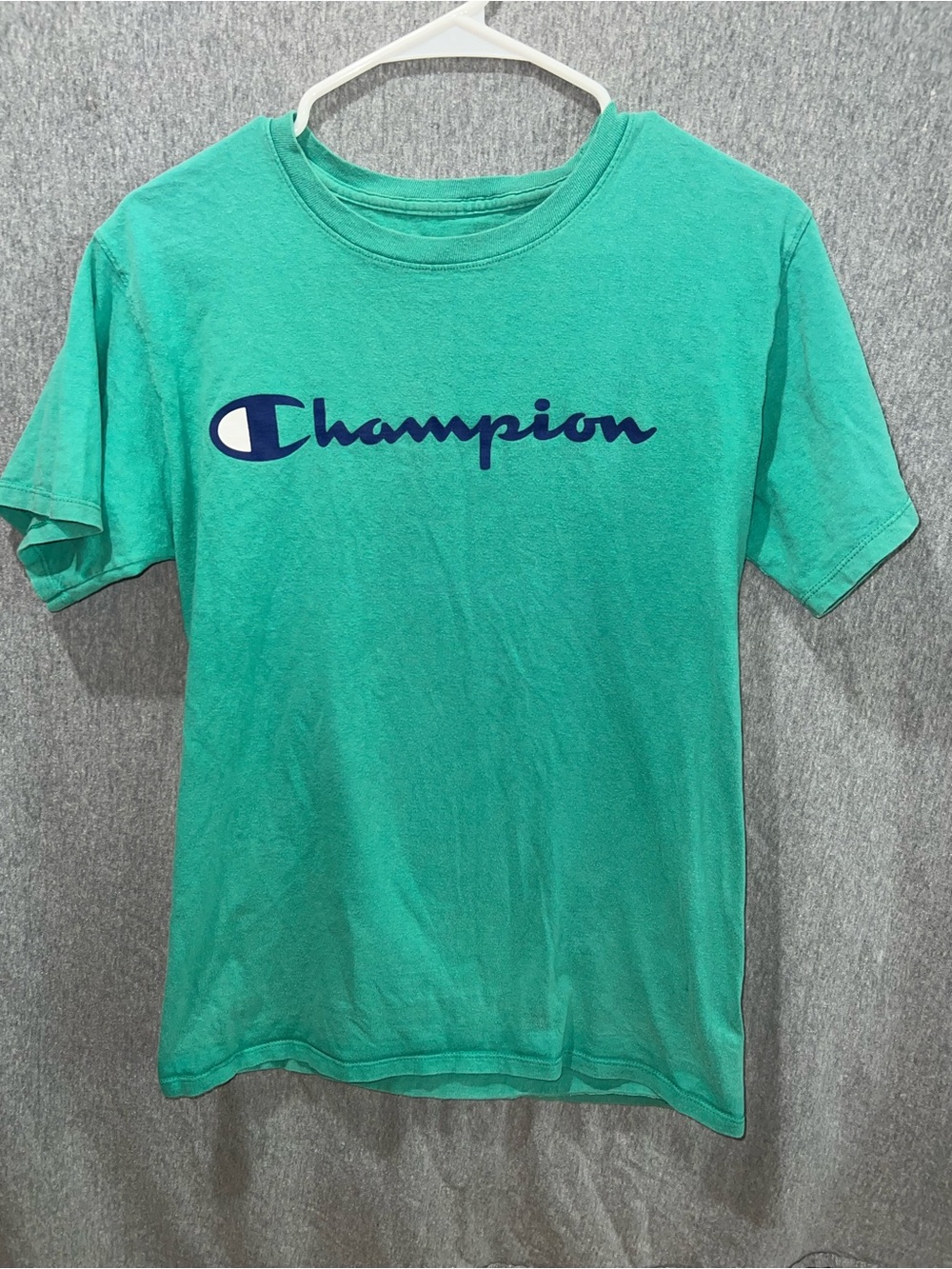 Champion Teal Green Logo Tee